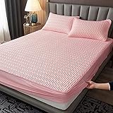 YFGY Spannbettlaken Wasserbetten Single 120 * 200cm, Spannbetttuch und Kissenbezug Gedruckt Cool Summer, Matratzenschoner für Schlafzimmer Apartment Pink 3 2PCS