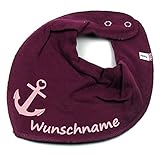 HALSTUCH ANKER mit Namen oder Text personalisiert beere für Baby