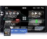 Tristan Auron BT2D7025A Android 10.0 Autoradio mit Navi + OBD 2 Adapter I 7' Touchscreen GPS Bluetooth Freisprecheinrichtung I 32GB ROM I WiFi USB SD I DAB+ 2 DIN