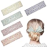 5 Stücke Geschickter Haarknoten Macher Blumen Haarknoten Hersteller Haarband Twist Haar Dutt Macher Sommer Dutt Macher Magie Clip Haar Twist für Frauen Mädchen, 5 Farb