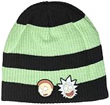 Bioworld Herren Rick and Morty Faces Striped Cuffless Beanie Baby mütze, Grün (Grün), Einheitsgröß