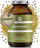 QIDOSHA® Hanfsamenöl Kapseln hochdosiert I 180 Stk im Glas I 2000 mg je Tagesportion, kaltgepresst mit Omega 3,6, 9 & Alpha-L