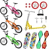 18 Stücke Mini Fingerspielzeug Set Finger Skateboards Finger Fahrrad Roller Winziges Schaukelbrett Fingerspitzen Bewegung Party Bevorzugt Ersatzräder und Werkzeug