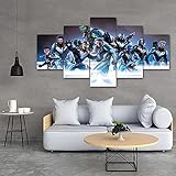 XYYHJK Leinwand Wandkunst Avengers Thor Hulk Spider-Man Iron Man Leinwandbild HD Film Gedruckt 5 Stücke Leinwand Wandkunst Malerei Modulare Poster Moderne Wohnzimmer Wohnkultur/Mit Rahmen 150x80