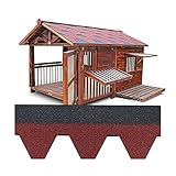 FGFDS Outdoor Hundehütte Dach Filz Schindeln, Bitumen Dachschindeln, Schindeln Schuppen Dachziegel, Holzhaus Betondachbelag Dekoration (Color : Red)