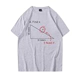 Unisex Bottom Shirt Creative Find-X Mathematical Formula Cotton T-Shirt Loose Casual Tops (Grau,M)