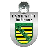 Einsatzschild Windschutzscheibe - Landwirt im Einsatz - incl. Regionen nach Wahl - 309369 - Farbe Region Freistaat S