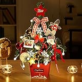 RMBLYfeiye LED Weihnachtsbaum Mini Dekobaum Einzigartiger Weihnachtsdeko Perfekte Weihnachtskugeln Deko Weihnachtsbaum Weihnachtsdekoration für Tisch, Tischplatten und Ihr Zuhause oder Bü