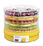 Concept Electrodomésticos SO1015 Dörrgerät mit 6 Versorgungsfächern, einstellbare Temperatur von 35-70 Grad, 245 W, 46 Dezibel, Kunststoff, Gelb