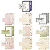 Briefumschlag Briefpapier Set, Schreibpapier mit Umschlägen, Briefpapier Motivpapier Schreibpapier Set, 60 blättern Briefpapiere und 30 Briefumschlag, Briefpapier Kinder für Office Home S