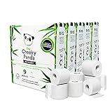 The Cheeky Panda Toilettenpapier aus Bambus | 45 Rollen | 5 Packungen mit je 9 Rollen, 3-Lagig, 200 Blatt | Hypoallergen, Plastikfrei, Umweltfreundlich, Super sanft, Reißfest & Nachhaltig