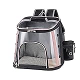 Faltbarer Haustierrucksack, Faltbarer Rucksack (für Kleine Katzen Und Hunde), Belüftetes Design Pet Travel Carrier Rucksack, Tragetasche Für Reisen Und Camping Faltbar Pet Rucksack (Color : Pink)