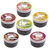 Shiazo Dampfsteine Shisha Steam Stones Mixed Pack, 6 Sorten Wasserpfeife Stein Granulat Nikotinfreier Tabak