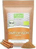 RAIBU® Zimt Ceylon BIO 275g I Reines Zimtpulver gemahlen ideal zum Backen oder Würzen I Zu 100% natürlicher Bio Ceylon Zimt Vegan, sehr aromatisch, abgefüllt in D