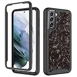 Stoßfest Hülle Kompatibel mit Samsung Galaxy S21 5G Hülle Bumper Case 360 Grad Handyhülle Transparent Schutzhülle Cover mit Eingebautem Displayschutz Case für Samsung Galaxy S21 5G (Schwarz)