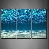 First Wall Art Meer Maritime Bilder Leinwand 3 Teilig Bild Blau Wandbilder Wohnzimmer Moderne für Schlafzimmer Dekoration Wohnung Home Deko Kunstdruck