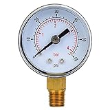Mechanisches Manometer Manometer Messwerkzeug 1/8inch BSPT-Bodenanschluss für Luft-Öl-Wasser-Messung(0-60psi,0-4bar)