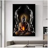 Poster Wanddekor 50x70cm Frameless Buddha Fototapete Kunst Impressionen auf Leinwand Modern Buddha Leinwand Kunst Gemälde an der Wand Leinwand Buddhismus,50 * 70 * 1p