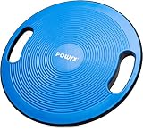 POWRX Balance Board inkl. Workout I Wackelbrett Ø 40cm mit Griffen I Therapiekreisel für propriozeptives Training und Physiotherapie versch. Farben Royal B