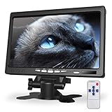 kuman 7 Zoll Raspberry Pi Monitor HD Display 1024x600 IPS Bildschirm für Raspberry Pi 4 mit HDMI VGA Eingang, eingebauter Lautsprecher für DVD VCR Auto-Fernbedienung SC7J