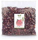 NaturaForte Hibiskusblüten getrocknet 1kg – Höchste Qualität, Ganze luftgetrocknete, natürliche Hibiskus Blüten für Hibiskustee im Aroma-B