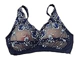 Ajusen Durchschauen Spitze Brust Sport BH Fälschung Brüste Gemütlich und Atmungsaktiv Silikon Brust zum Crossdresser (Blau, 42A)