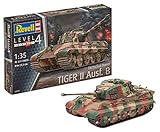 Revell 80-3249 Modellbausatz Panzer 1:35 - TigerII Ausf.B (Henschel Turret) im Maßstab 1:35, Level 4, originalgetreue Nachbildung mit vielen Details, 3249