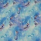 Jersey Stoff Disney Eiskönigin, Frozen, Olaf, weiß/hellblau (50cm x 150cm)