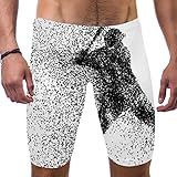 LAIYUHUA Traditionelle japanische Ornamente Jungen Herren Schwimmhose für Training, Wettkampf-Schoß-Badeanzug, quadratisches Bein, Ausdauertraining, mehrfarbig, S 7-9