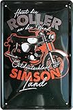 Ostdeutschland ist Simson Land Ostalgie DDR 20 x 30 cm Deko Blechschild 166