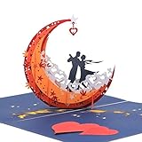 Hochzeitskarte, Pop Up Karte, Romantische Karte, 3d Karte, Geburtstagskarte - Tanzen auf dem Mond ¡­