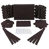 Filzgleiter, 150 Pack - 118 Filzgleiter selbstklebend & 32 Anschlagdämpfer. Möbelgleiter mit starker Klebkraft, 5mm dicker Filz selbstklebend für erhöhte Haltbark