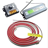 12V / 230V (Netzteil) + Dimmer LED Streifen Stripe Licht Unterbankbeleuchtung Saunabeleuchtung Saunalampe (Warmweiß, 5m - 15,99€/m)