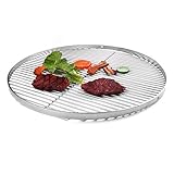 Grillrost 50cm Edelstahl Schwenkgrill Dreibein mit 3 Löcher für Hacken im Aussenring zum Aufhäng