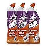 CILLIT BANG WC-Power Gel Kalk- & Urinstein Zerstörer – Kraftvoller WC-Reiniger mit Farbwechseltechnologie, 3er Pack (3 x 750 ml)