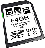 DSP Memory 64GB Professional V30 Speicherkarte für Canon IXUS 170 Digitalk