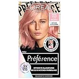 L'Oréal Paris Intensive dauerhafte Haarfarbe, Bis zu 8 Wochen glänzendes Haar und intensive Farbe, Préférence Vivid Colors, Farbe: 9.213 ROSE GOLD, 1 Stück
