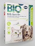 BIO-Spot On 4 Pipetten I Natürliches Mittel gegen Zecken und Flöhe I Zeckenschutz für Hunde und Katzen auf Biologischer Basis für kleine H
