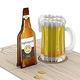 papercrush® Pop-Up Karte Bier - Besondere 3D Geburtstagskarte für Männer (Bester Freund, Papa oder 18. Geburtstag) - Handgemachte Glückwunschkarte mit Bierkrug, Happy Beersday