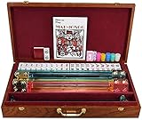 GTJF Mahjong Spielset Amerikanischer Stil Mahjong Set ausgewählte gesunde Produktion Mehrere Farben Komplettzubehör Majong Set Mah Jong Mah Jongg Sets Majiang (Color : Red)