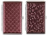 LK Trend & Style 2 x Zigarettenetui Rot 100er Zigaretten Damen Frauen im Stepp + Waben Design jeweils Purpur für 100 mm Lange Zigaretten Kingsize und Slim Zigaretten + 2 Glutkiller Würfel im S