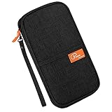 Reisepass Tasche Reisepasshülle -Blocker Schutzhülle, Familienreise Brieftasche Pass Hülle Passport Etui Ausweistasche Dokumente Organizer für Damen/Herren-Schw