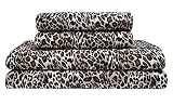 Elite Home Products Bettlaken-Set, Mikrofaser, 90 g/m², bedruckt, mit tiefen Taschen, Zara Leopard, Tw