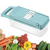 XER Allesschneider 8 in 1 Gemüsehobel Käsehobel Lebensmittelhobel Reibe Hobel Für Küchenwerkzeug Obst Und Gemüse Kartoffel Zwiebel Tomate,Black