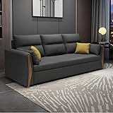 Modernes Schlafsofa, Multifunktionale, Klappbare Loveseat-Schlafcouch, Ausziehbare Futon-Couch, Schlafsofa Aus Weichem Stoff, Umwandelbare Bettmöbel Für Die Wohnzimmerwohnung, Waschbar,Grau,1.44M