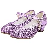 KANDEMY Mädchen Prinzessin Schuhe mit Absatz Festliche Glitzer Schuhe Kinder Stöckelschuhe für Geburtstag Hochzeit Halloween Karneval Fasching Ball Party 26-38