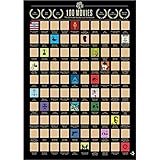 lossomly 100 Film – 100 Movies Scratch Poster Abkratzen Eimer Liste Poster 100 Animations Film Kratzen Poster Ab Eimer Liste Wand Poster Top 100 Anime Scratch Off Poster, Schw