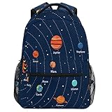 Oarencol Sonnensystem Rucksack Space Dun Orbits Planeten Blau Büchertasche Tagesrucksack Reise Wandern Camping Schule Laptop T