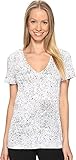 adidas Women's Athletics Flecks Deep V Neck Tee, White, M