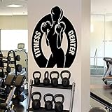 Kjlfow Fitness Center Wandaufkleber Frauen Fitnessstudio Vinyl Aufkleber Home Wand Art Deco Ideen Innenarchitektur Tapete 90x90